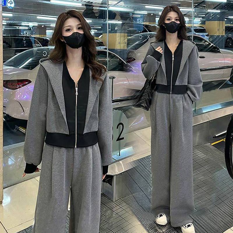 2025年春秋季新款韩版时尚休闲百搭套装女小个子洋气百搭两件套潮