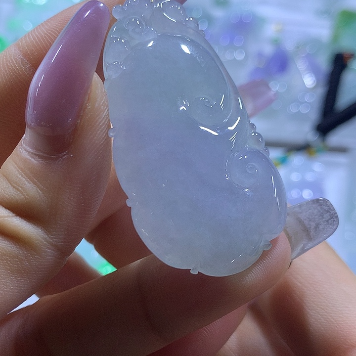 翡翠18K金镶嵌颈饰天然翡翠A货吊坠