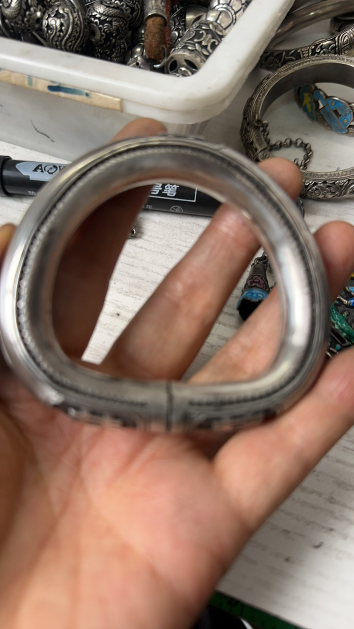 925银手链 老银匠纯银大炸手工编织手链