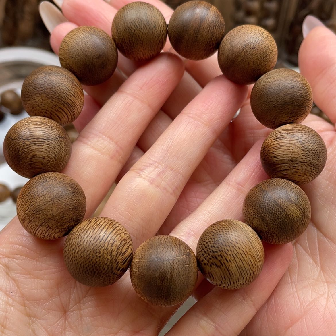 【闪购商品】沉香手串芽庄绿奇楠1.8九五分沉