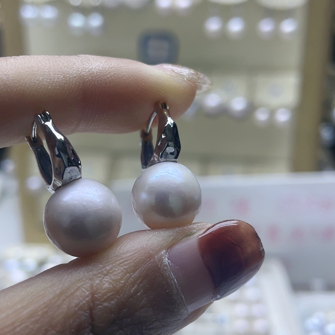 淡水珍珠耳饰银S925镶嵌