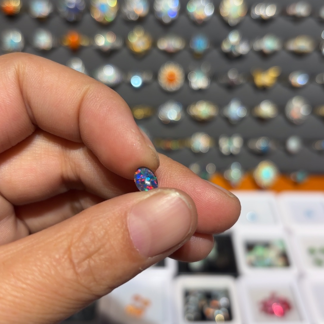 欧泊欧波戒指银S925镶嵌星**⭐