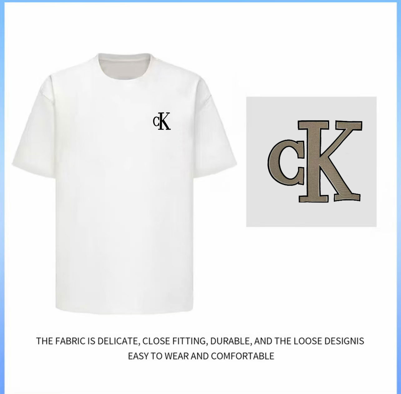 【40号】C家字母3D立体2025新款情侣短袖男女宽松圆领半袖