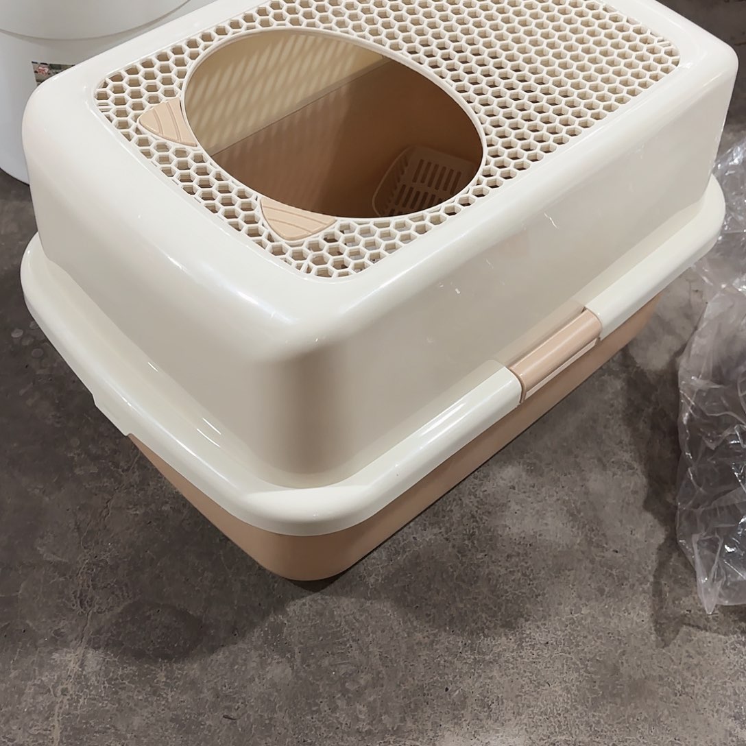想**莓9号猫砂盆 咖色顶入式