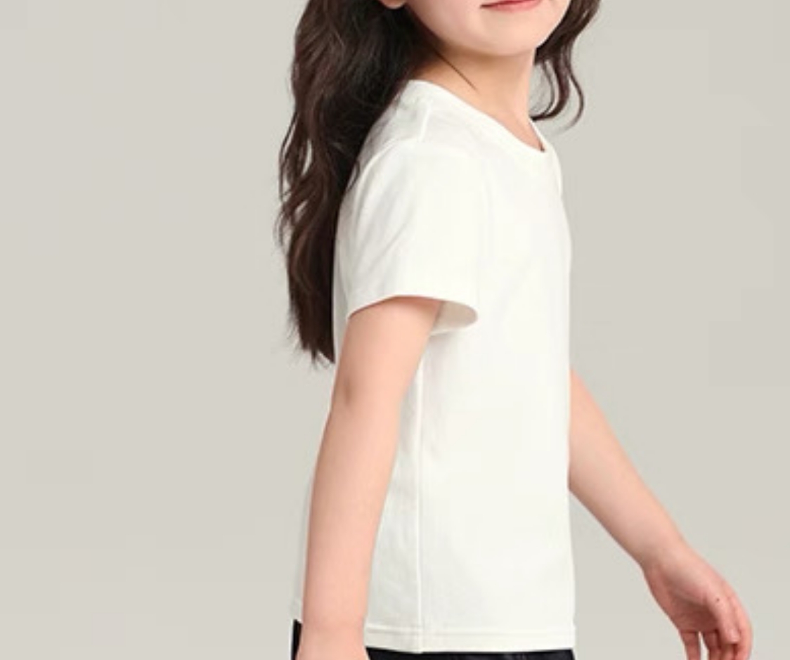 大庆仓 毛线花朵松鼠小熊白色短袖