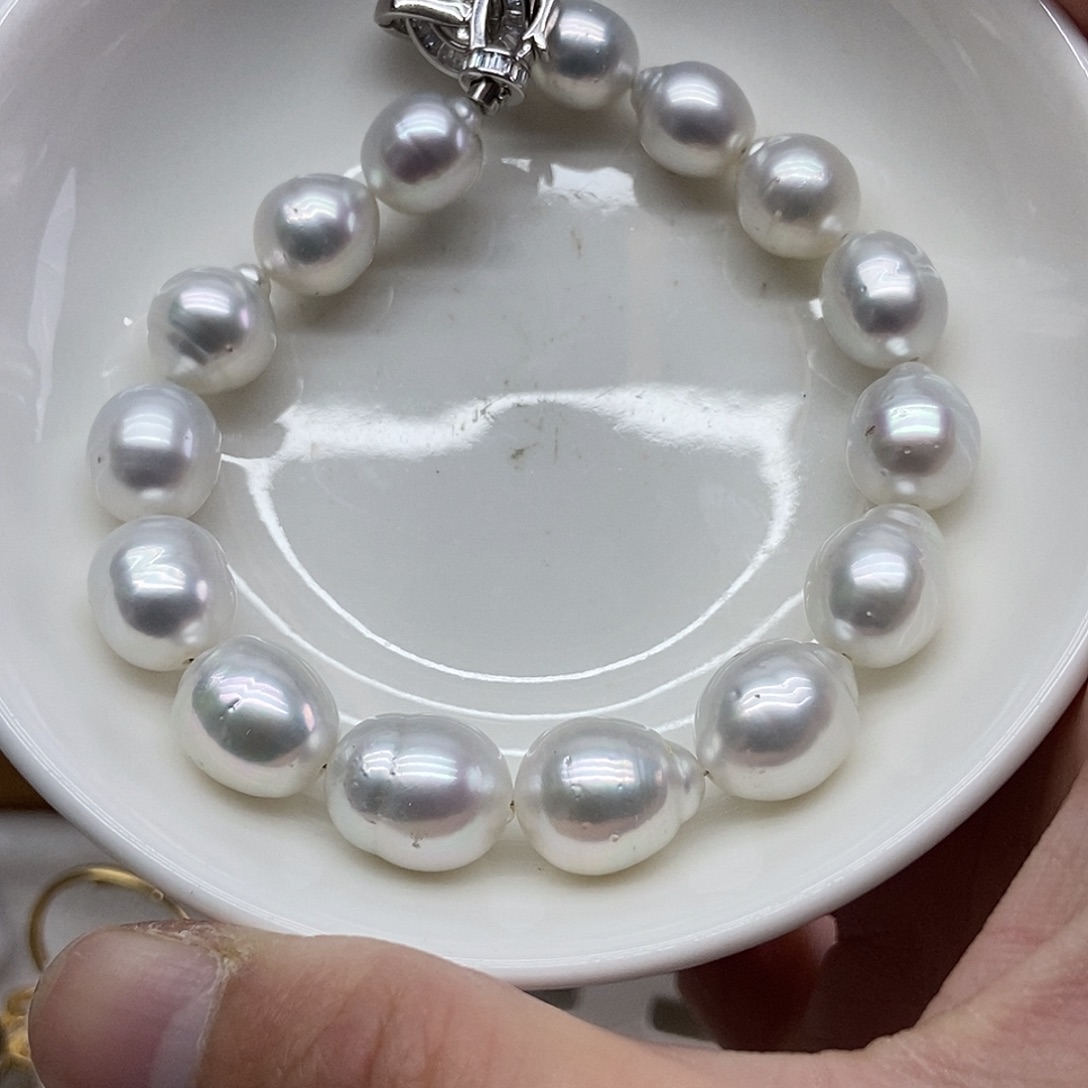 海水珍珠手链银S925镶嵌