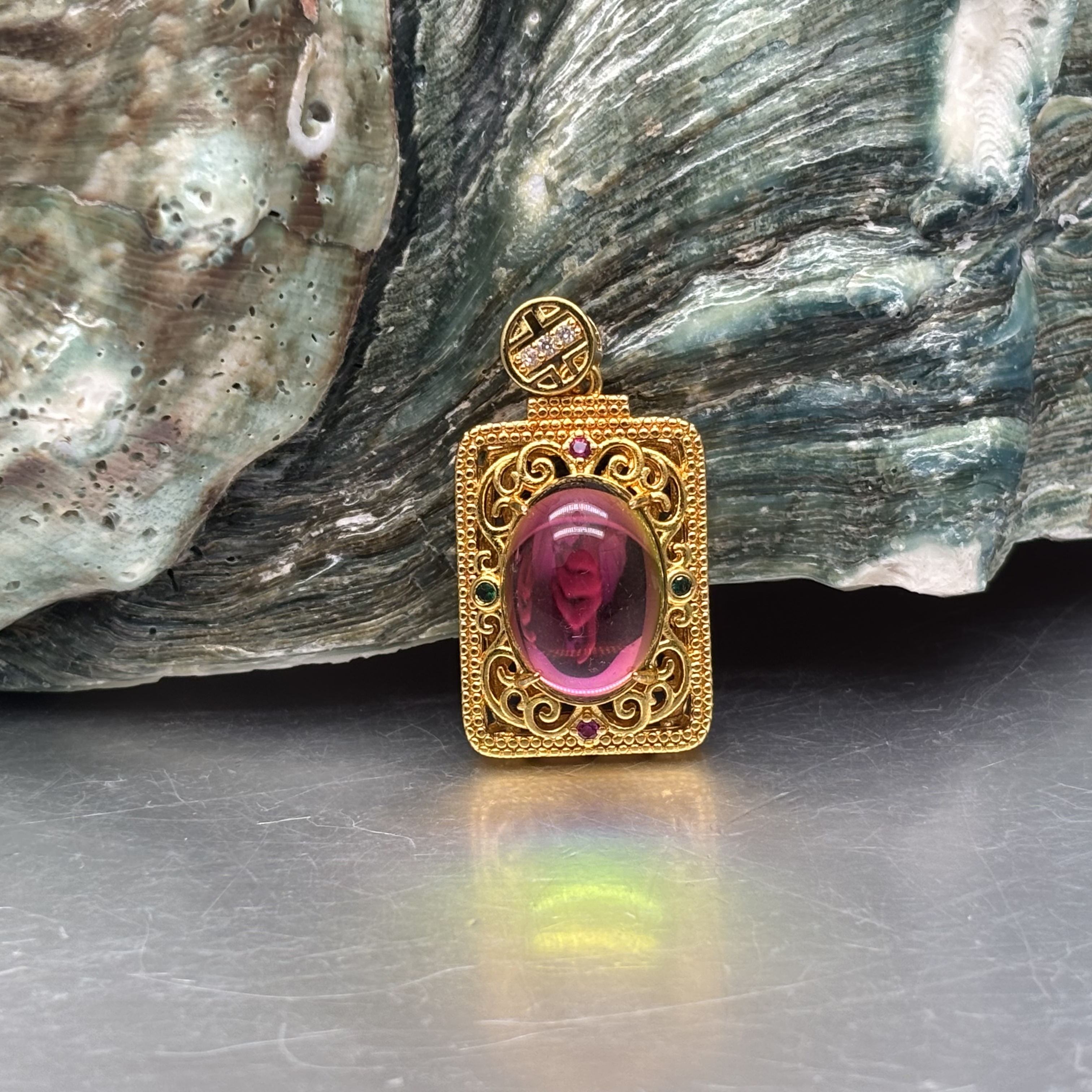 骐D045双色首饰 款时尚百搭男女款 配礼盒挂绳多样性发其一