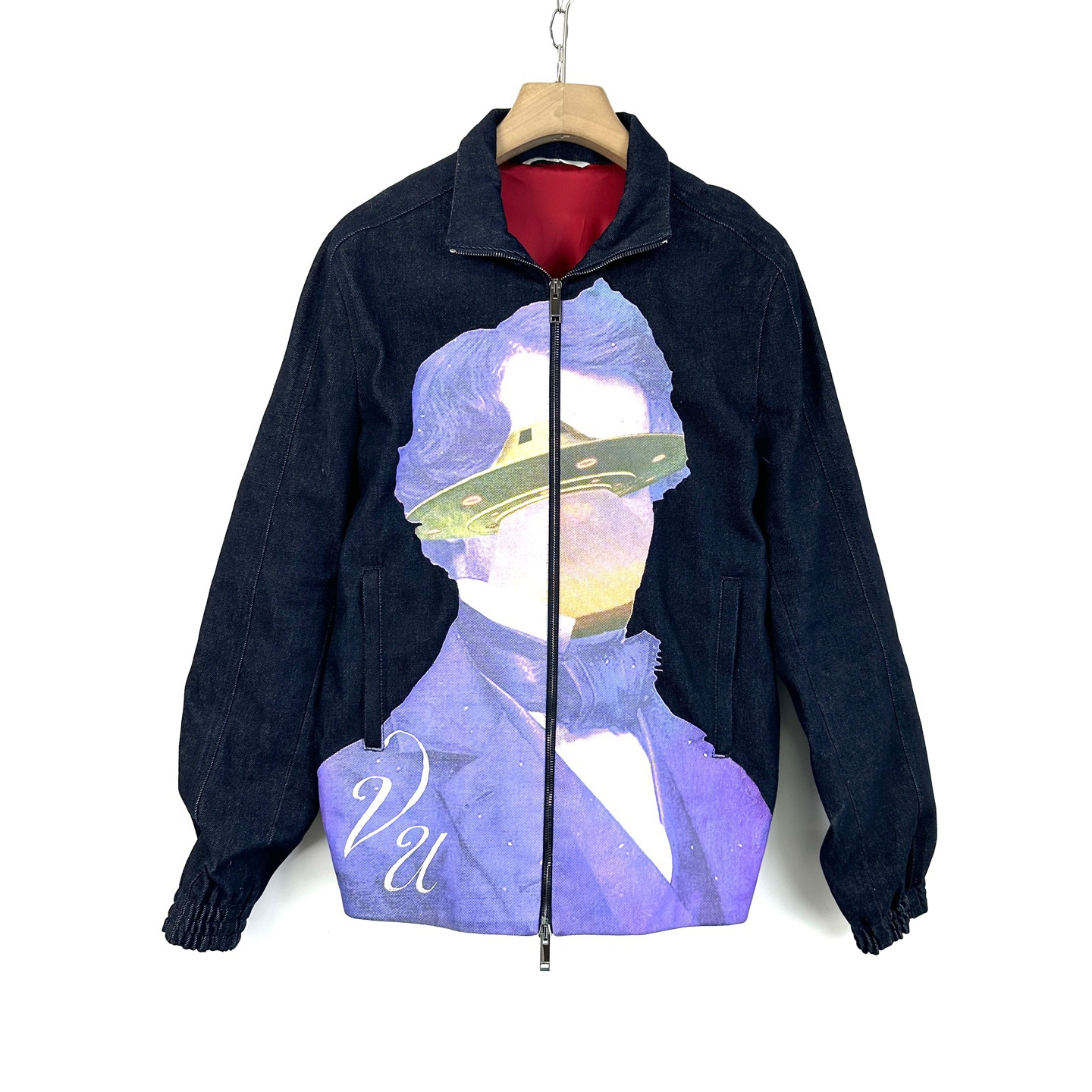 95新 Valentino/华伦天奴 97新/46码/联名款印花牛仔外套/08587