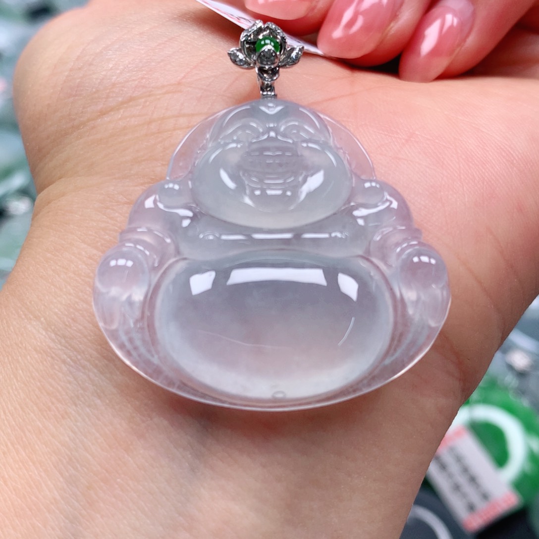 翡翠颈饰18K金镶嵌天然翡翠