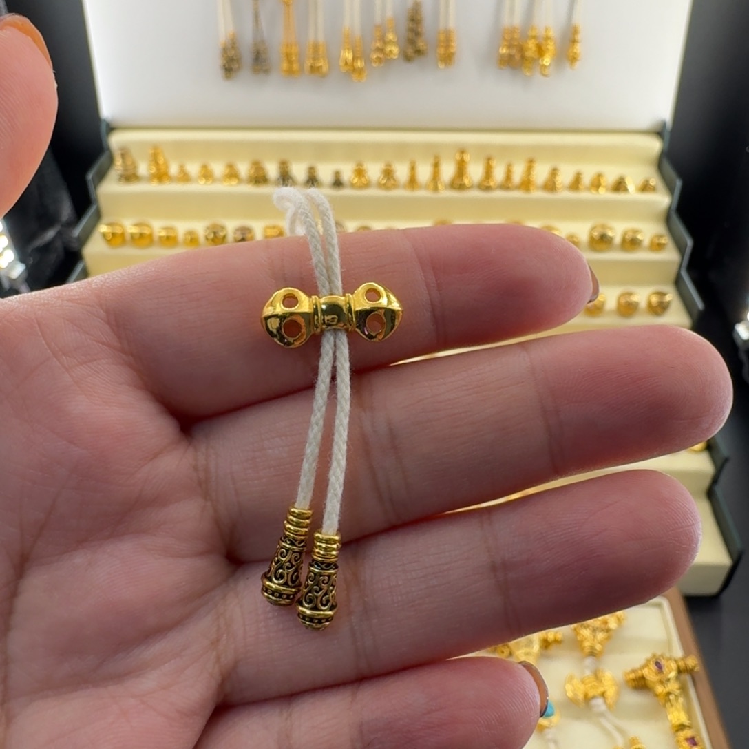 足银玻璃光面金刚杵背云，黑金唐草弟子珠