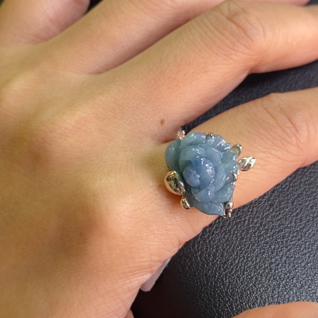 颈饰银S925镶嵌翡翠净货19547