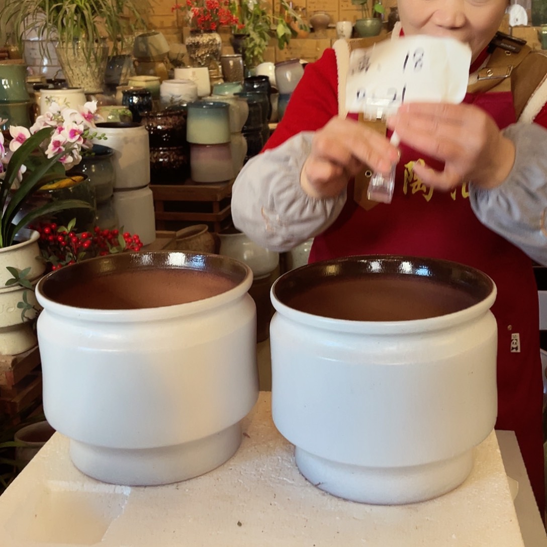 紫砂花盆高度18口径21