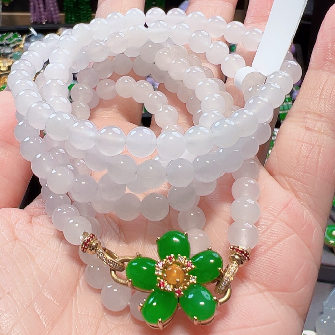 翡翠颈饰18K金镶嵌签收后24小时鉴赏期