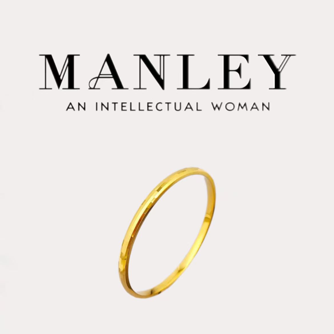 铜合金手镯 C镭射马赛克手镯女素圈实心多切面光面手环镀手镯