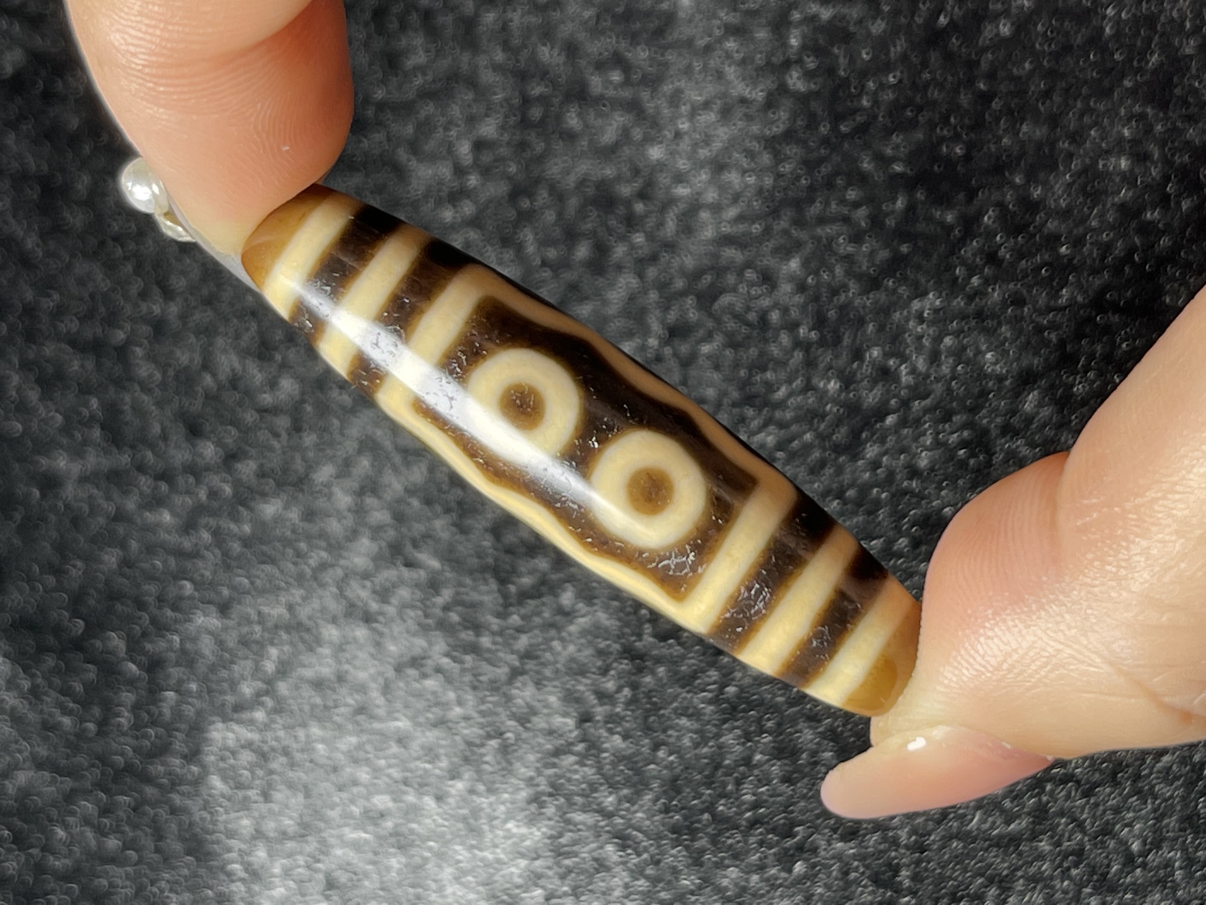 台珠张奎牙黄精品五眼吊坠