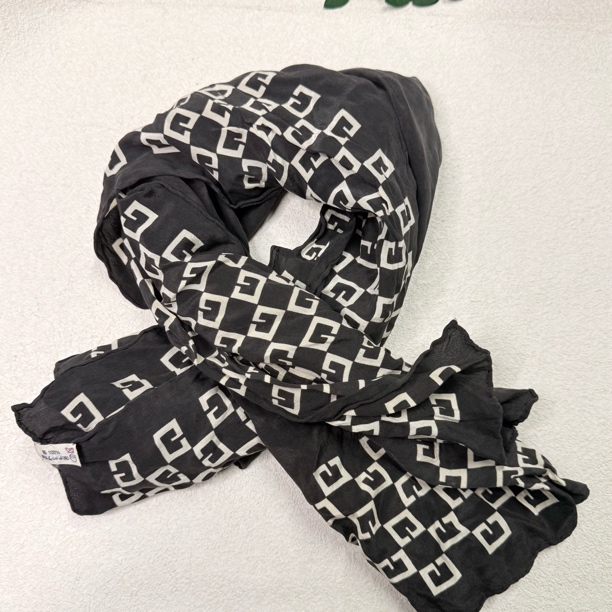 90新 Givenchy/纪梵希 【六六中古】孤品复古黑色围巾gm446