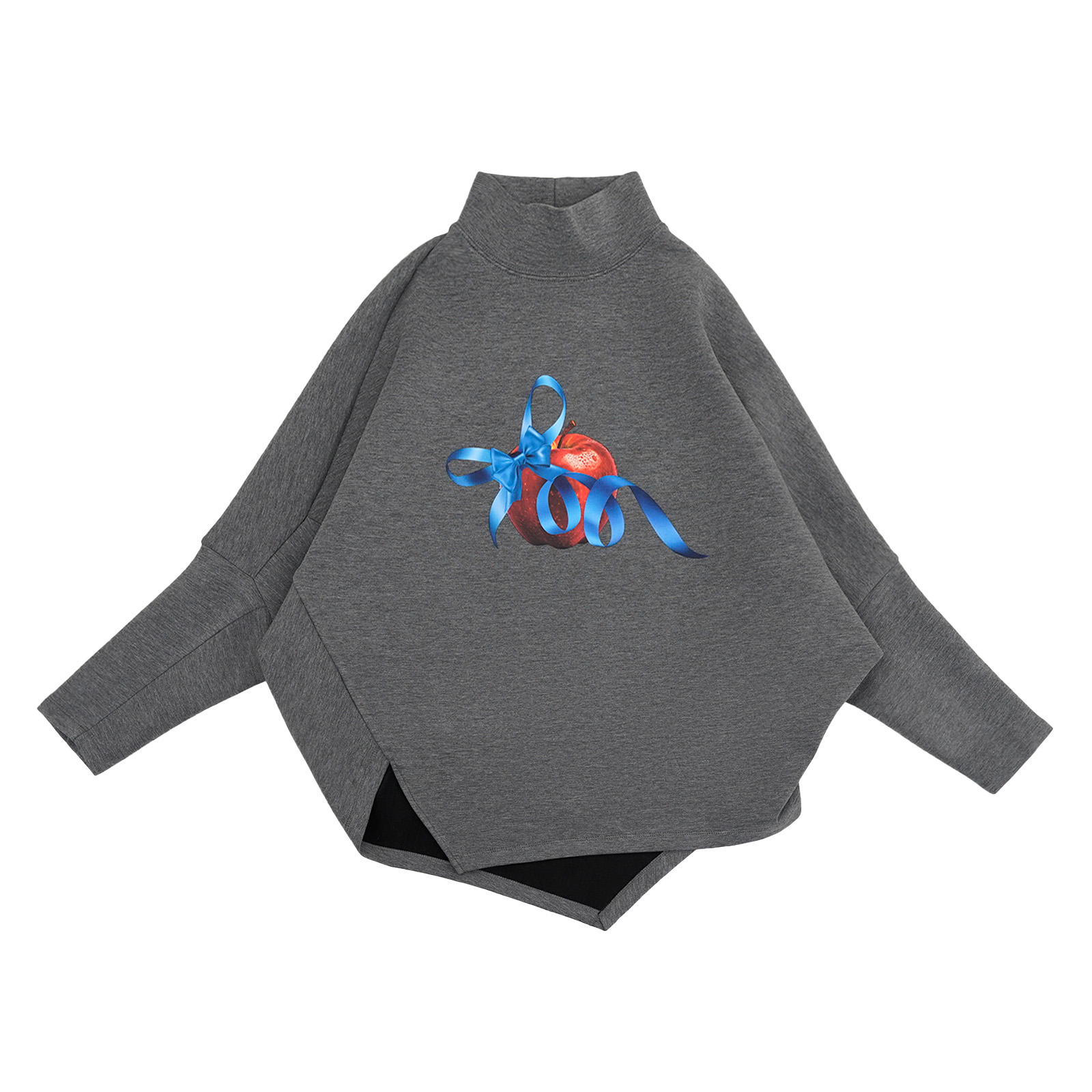 【上新】GGAHOLIDAY时尚宽松休闲不规则半高领长袖灰色卫衣 161107