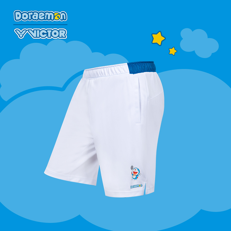 VICTOR/威克多羽毛球服男女哆啦A梦系列运动短裤春夏训练522DRM