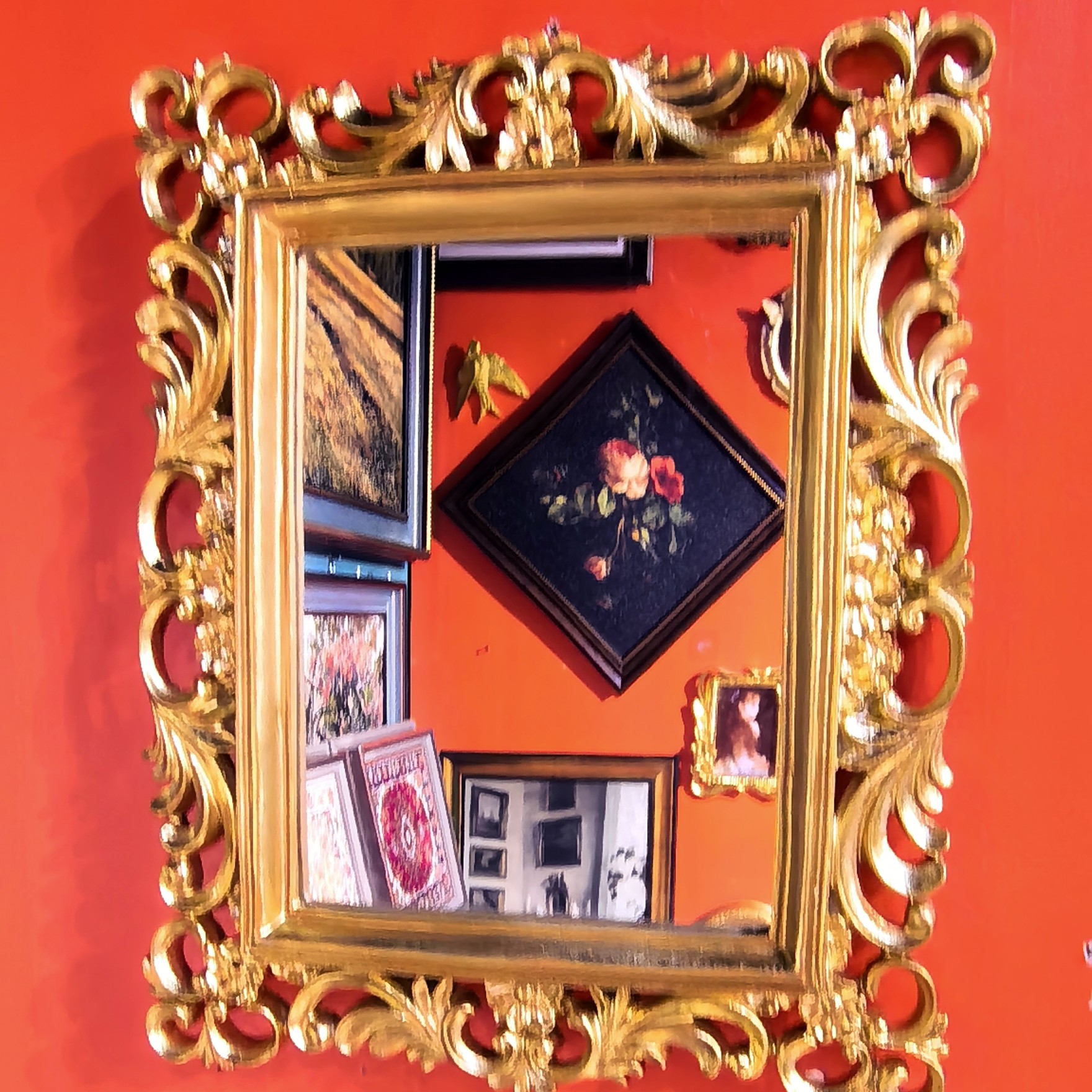 镜子画框高端下凹立体乌檀木画框可用于装裱书法作品