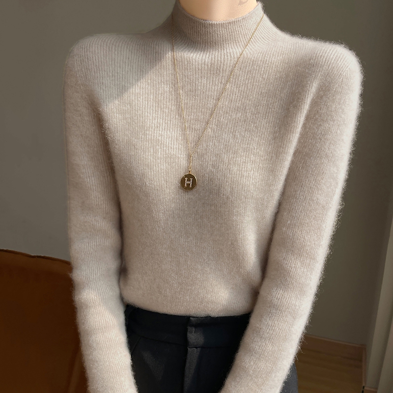 一线成衣无缝半高套头针织打底衫女新款保暖内搭修身加厚精纺毛衣