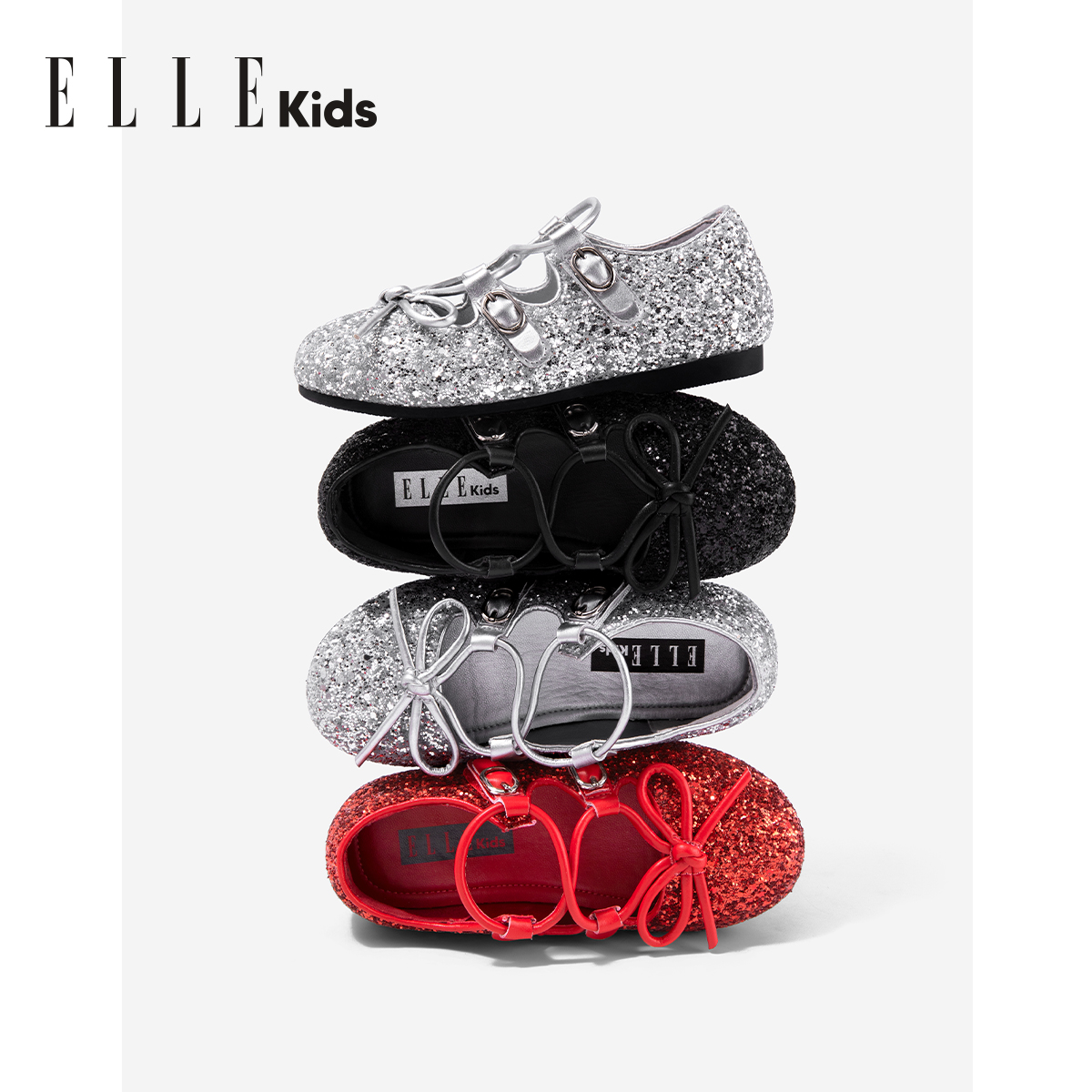 ELLE KIDS童鞋女童水晶鞋2025新款儿童软底小皮鞋夏季软底公主鞋