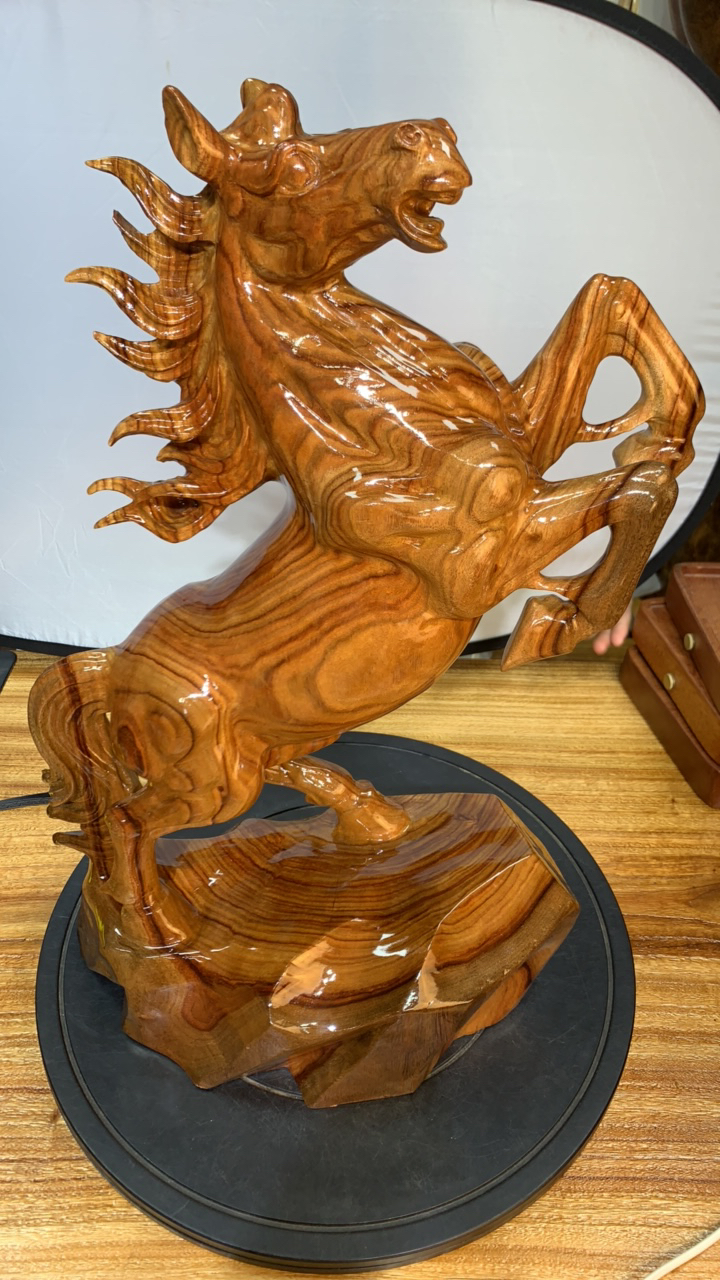 香樟木雕马摆件摆件 实木雕刻工艺品36/20/51