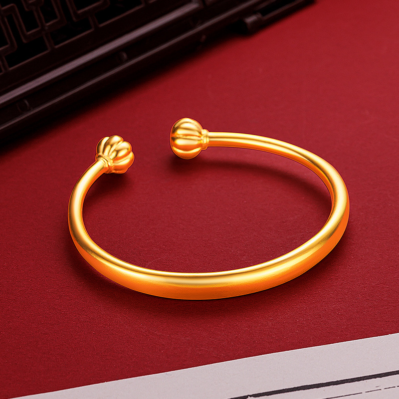 合金手镯 【中阿】 迪拜锡金南瓜开口手镯LF
