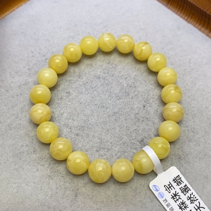 蜜蜡裸石未镶嵌手串