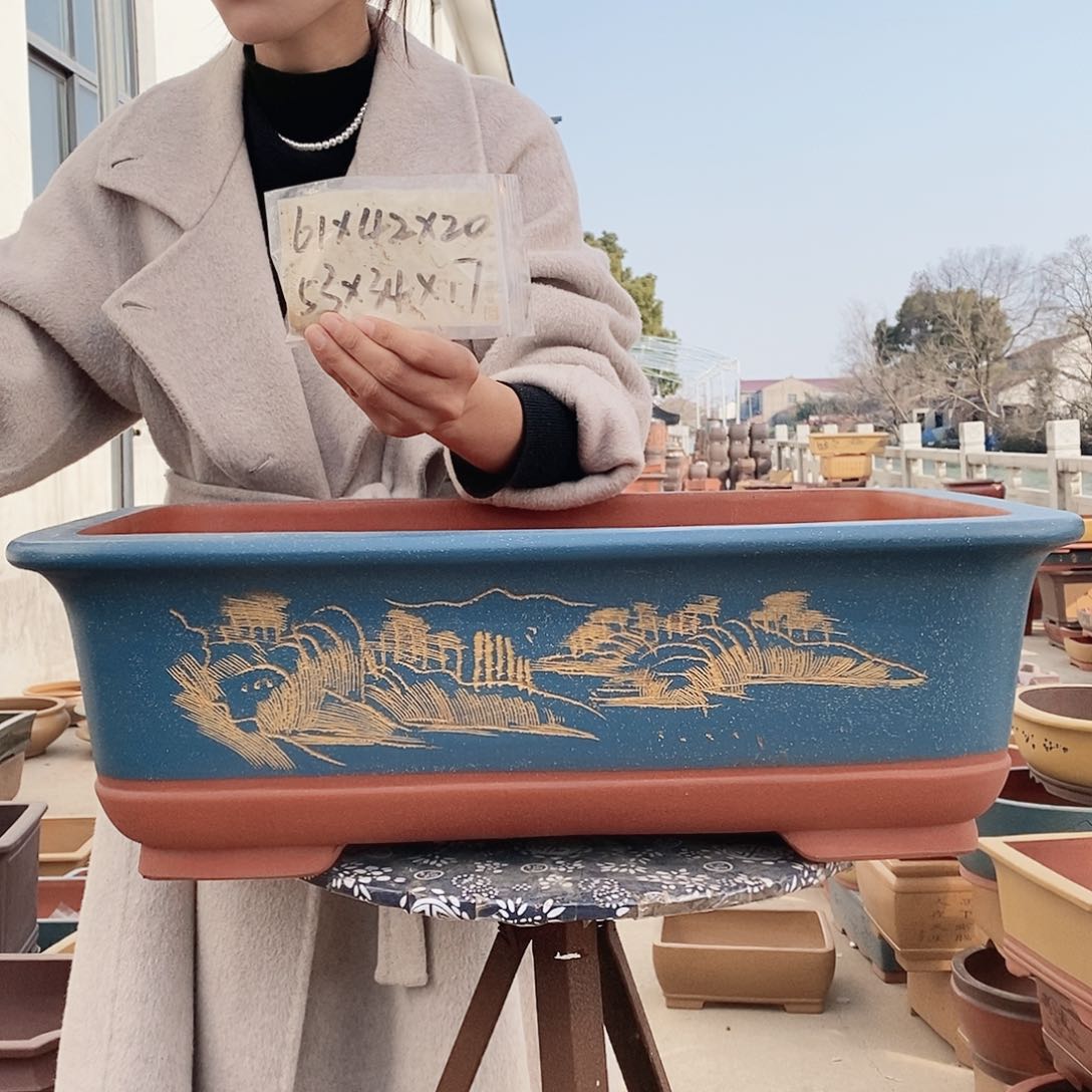 紫砂花盆心*哥紫砂花盆5个