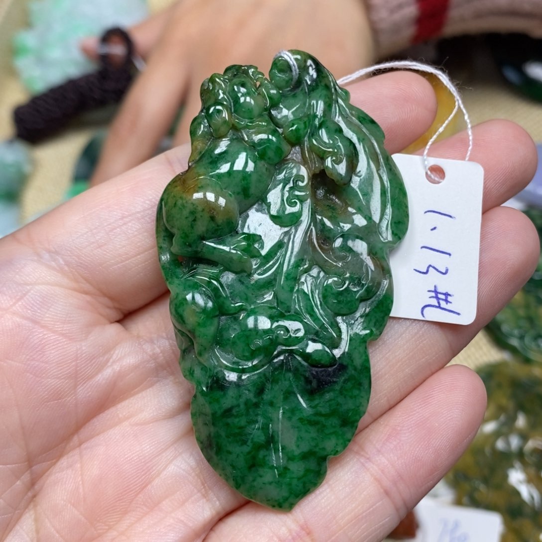 翡翠项链未镶嵌叶子31号