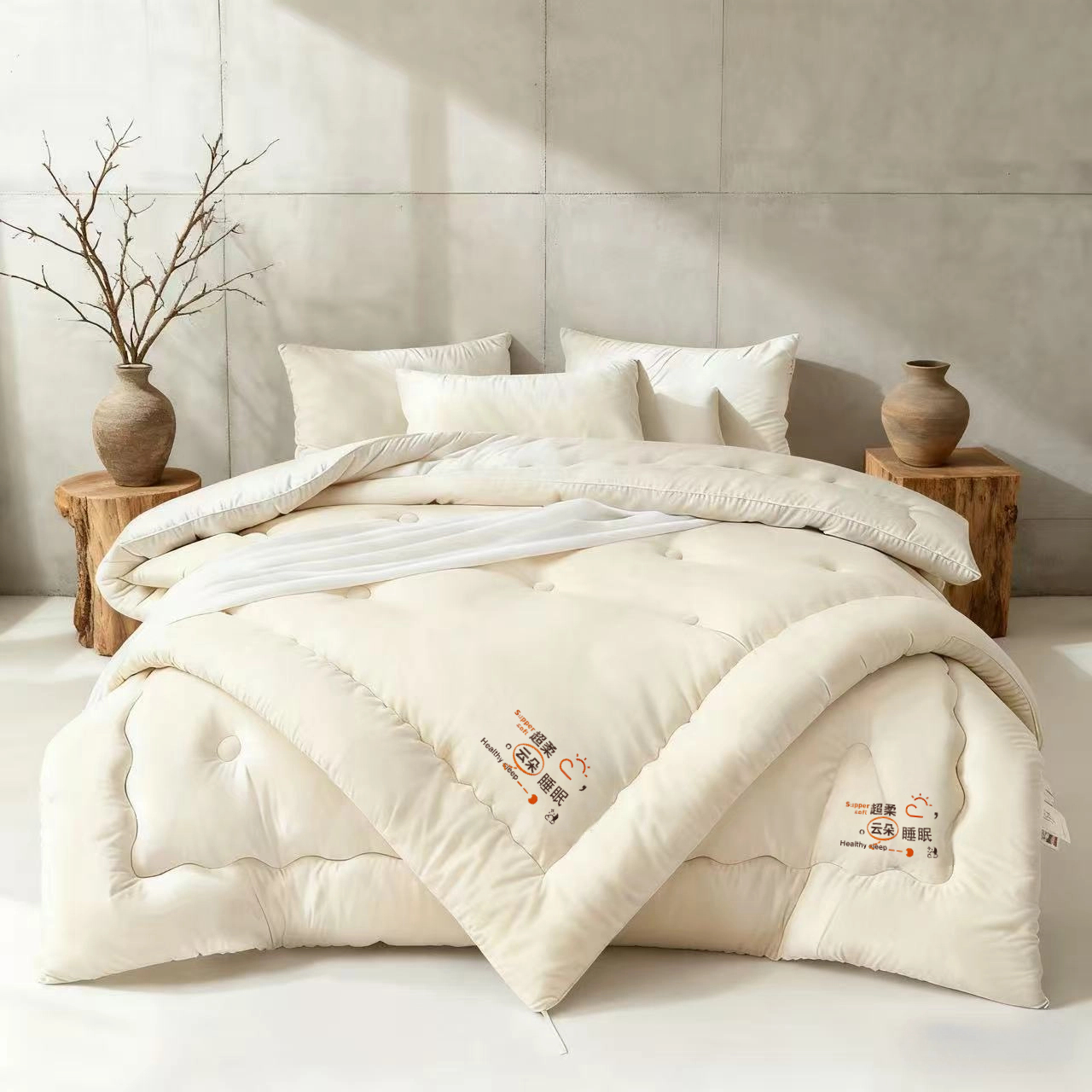 加厚保暖春秋冬被超柔被芯一体懒人被棉被简约风纯色单双人学生被