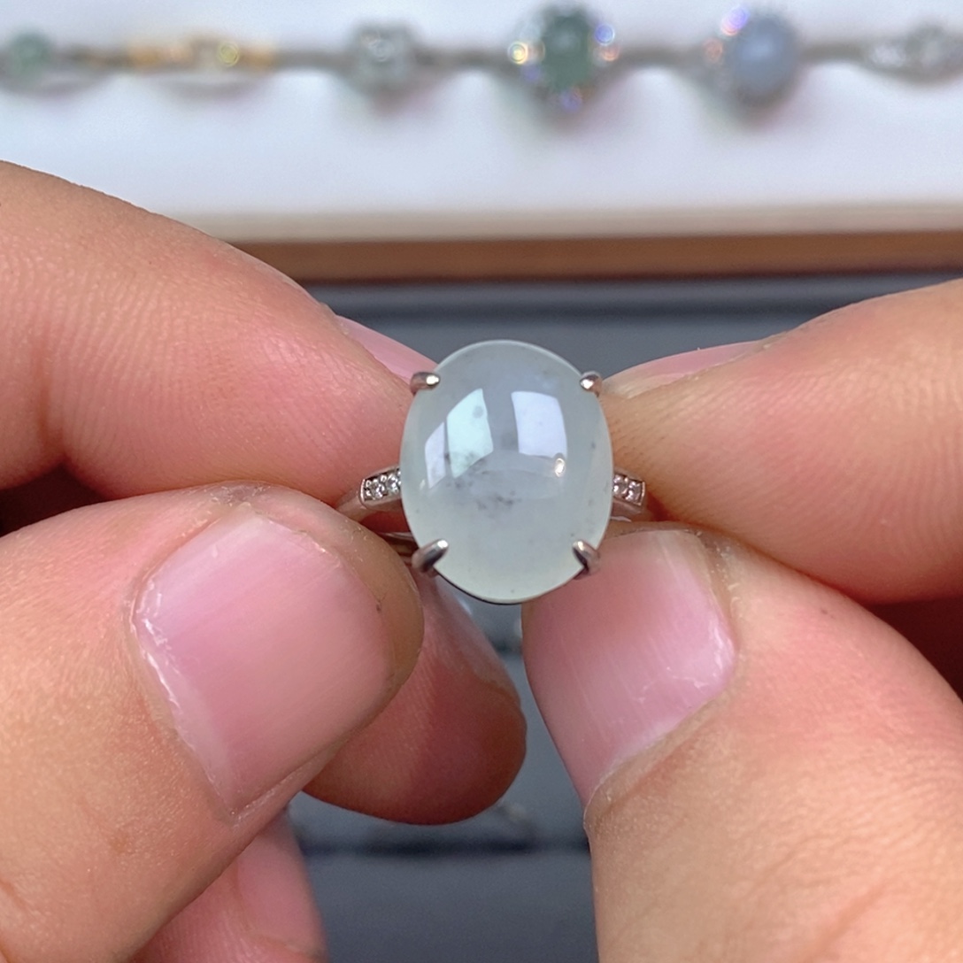 翡翠银S925镶嵌戒指