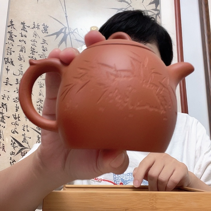 国画秦权紫砂壶套盒