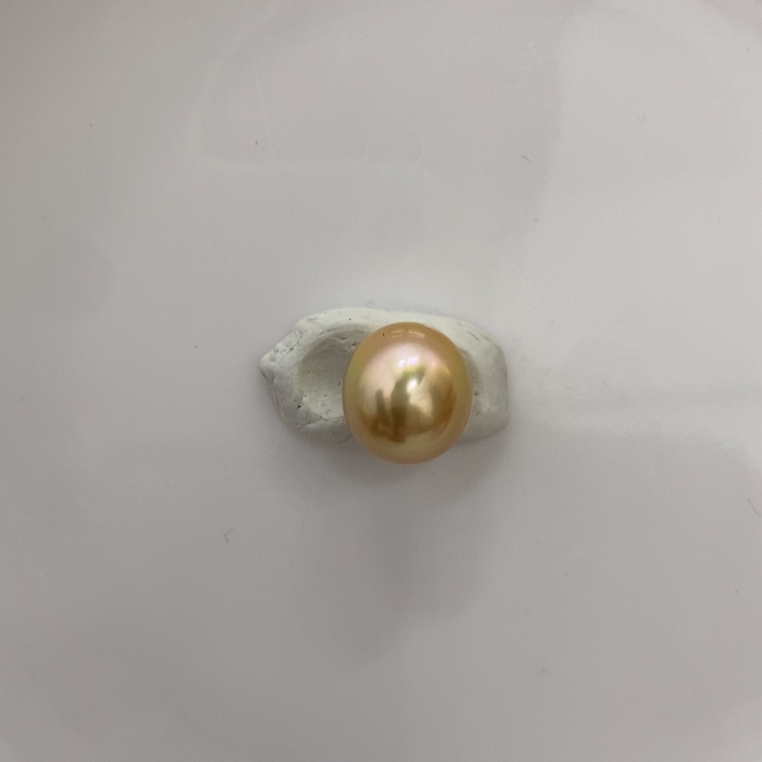 海水珍珠裸珠彩金茶金色12.3mm