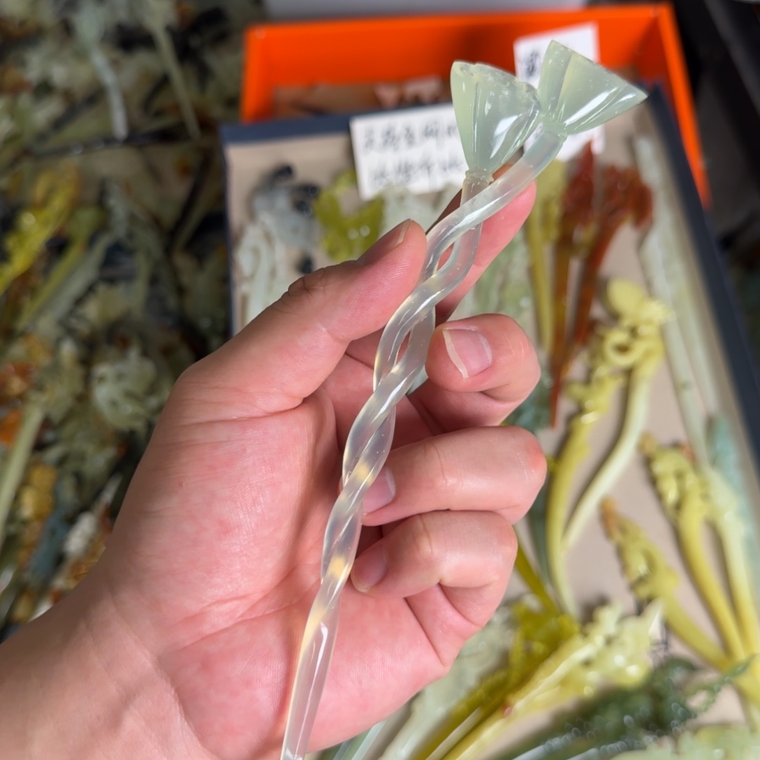 岫玉发饰未镶嵌岫玉发簪就是好看