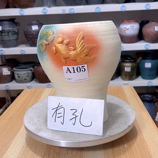 红陶手工制作工艺花盆