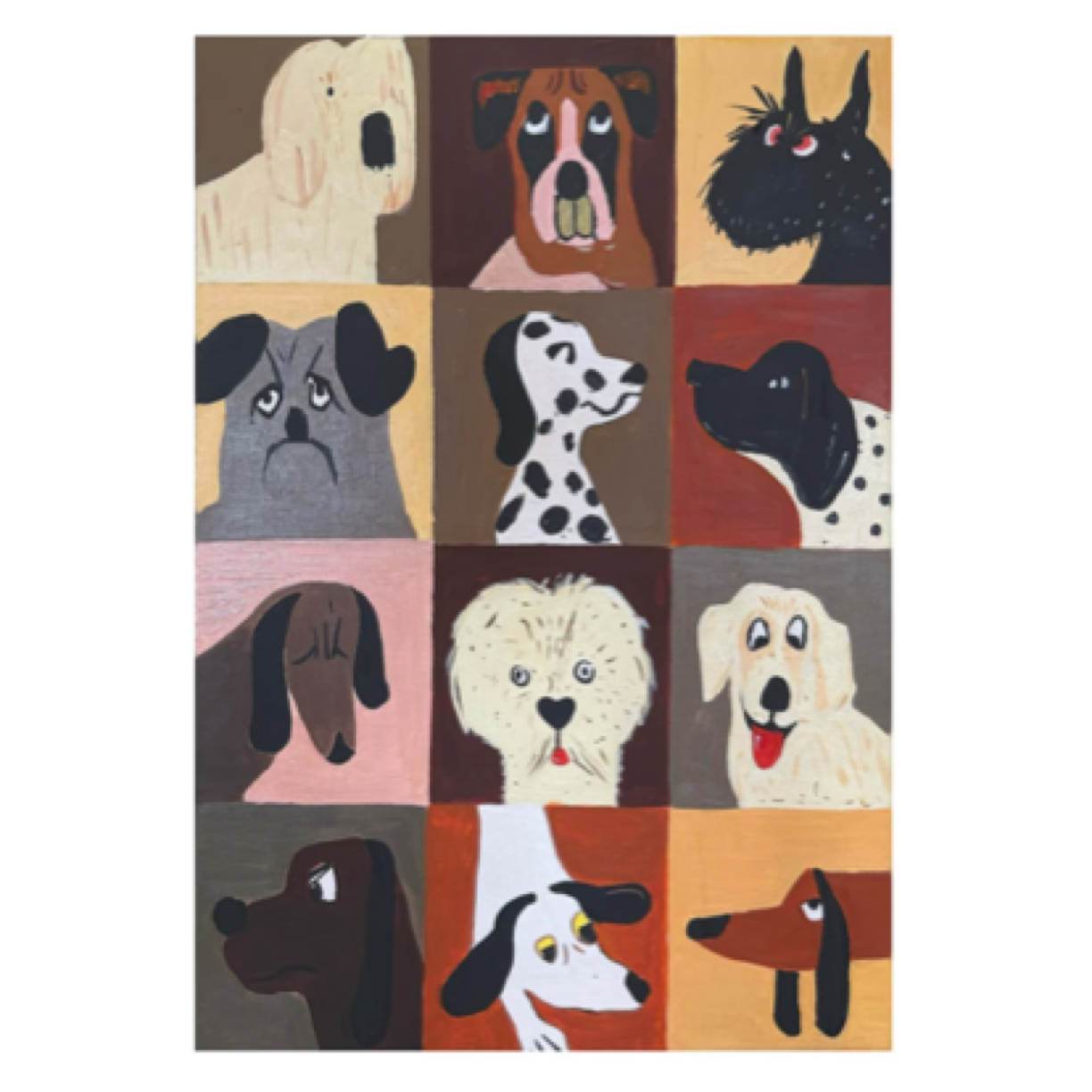 【中古小狗】50*70 中古风挂画宠物