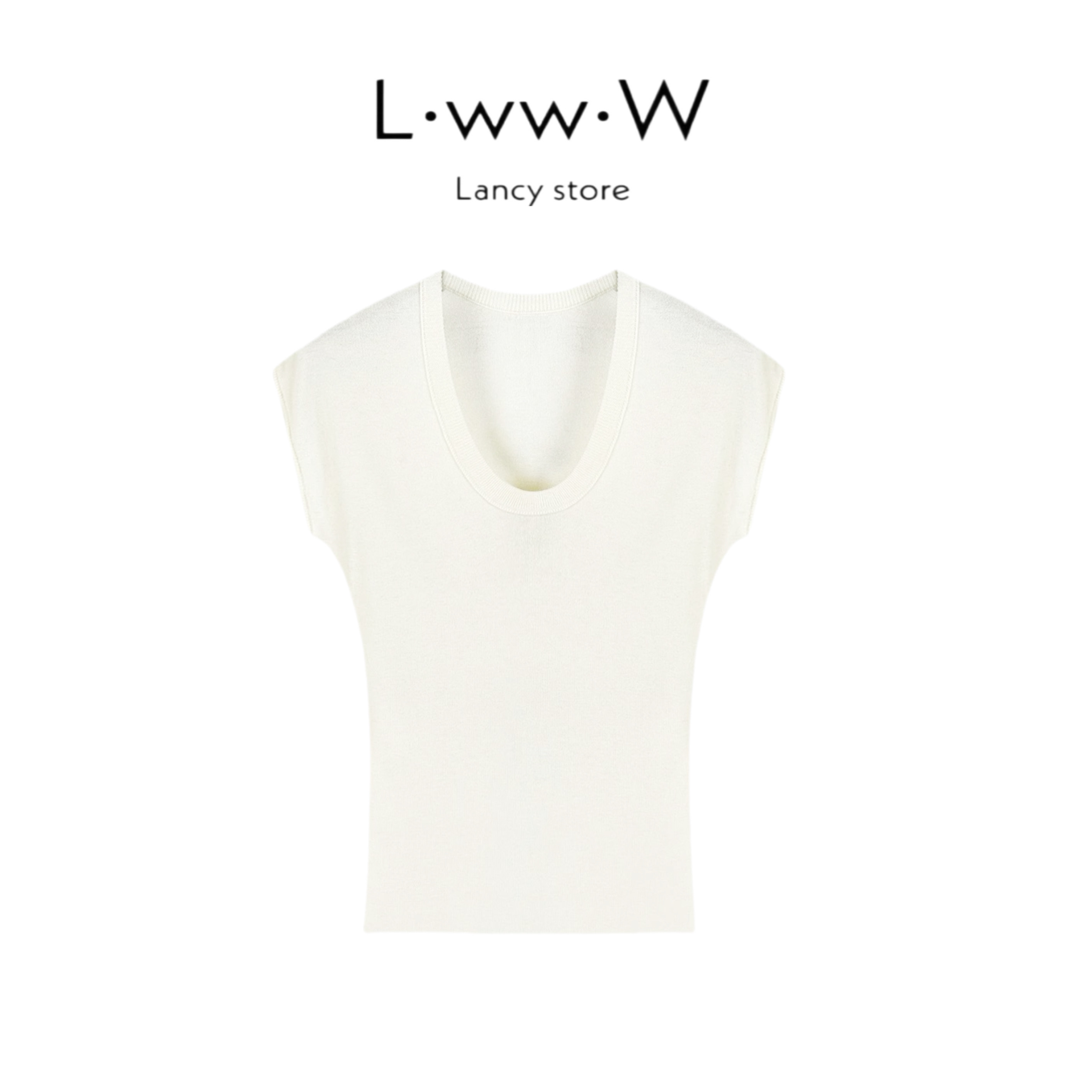 【超正】’羊毛系列’简约超细羊毛U领坎肩连袖修身显瘦上衣