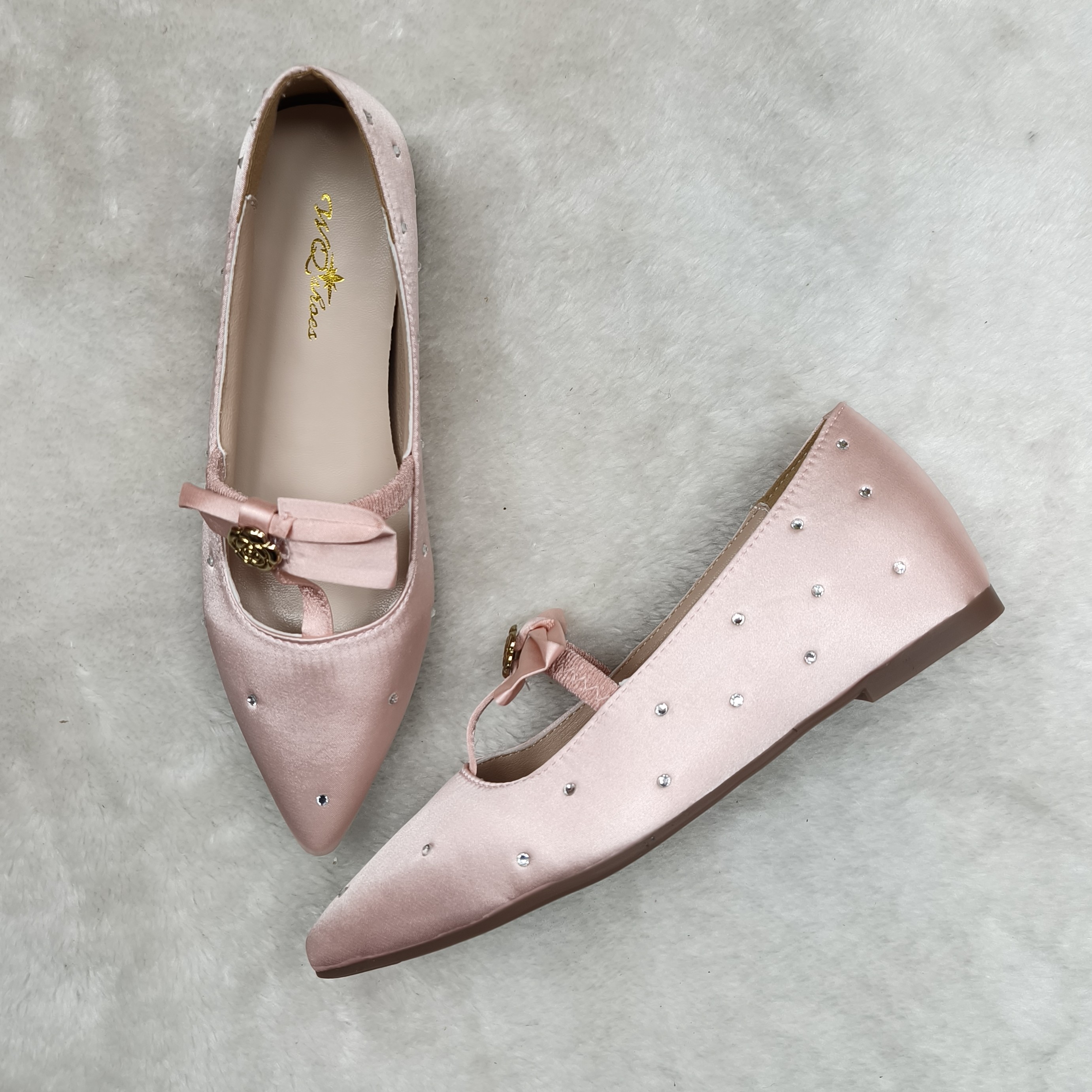 时尚高端百搭女鞋单鞋内增高鞋蝴蝶结单鞋343