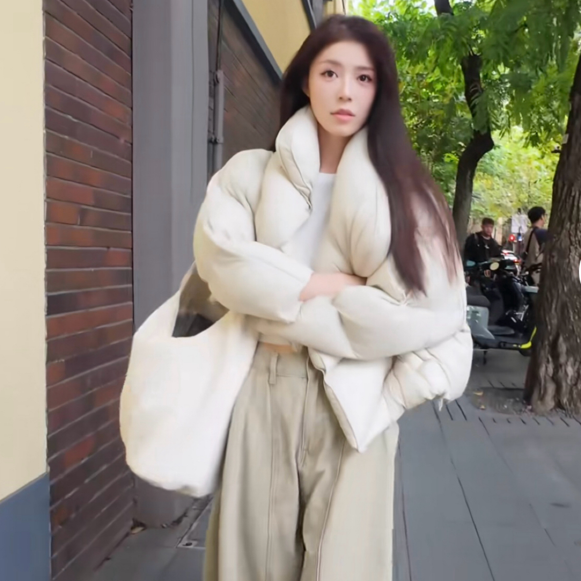 【街拍神裤】宽松显瘦弯刀裤做旧复古休闲牛仔裤