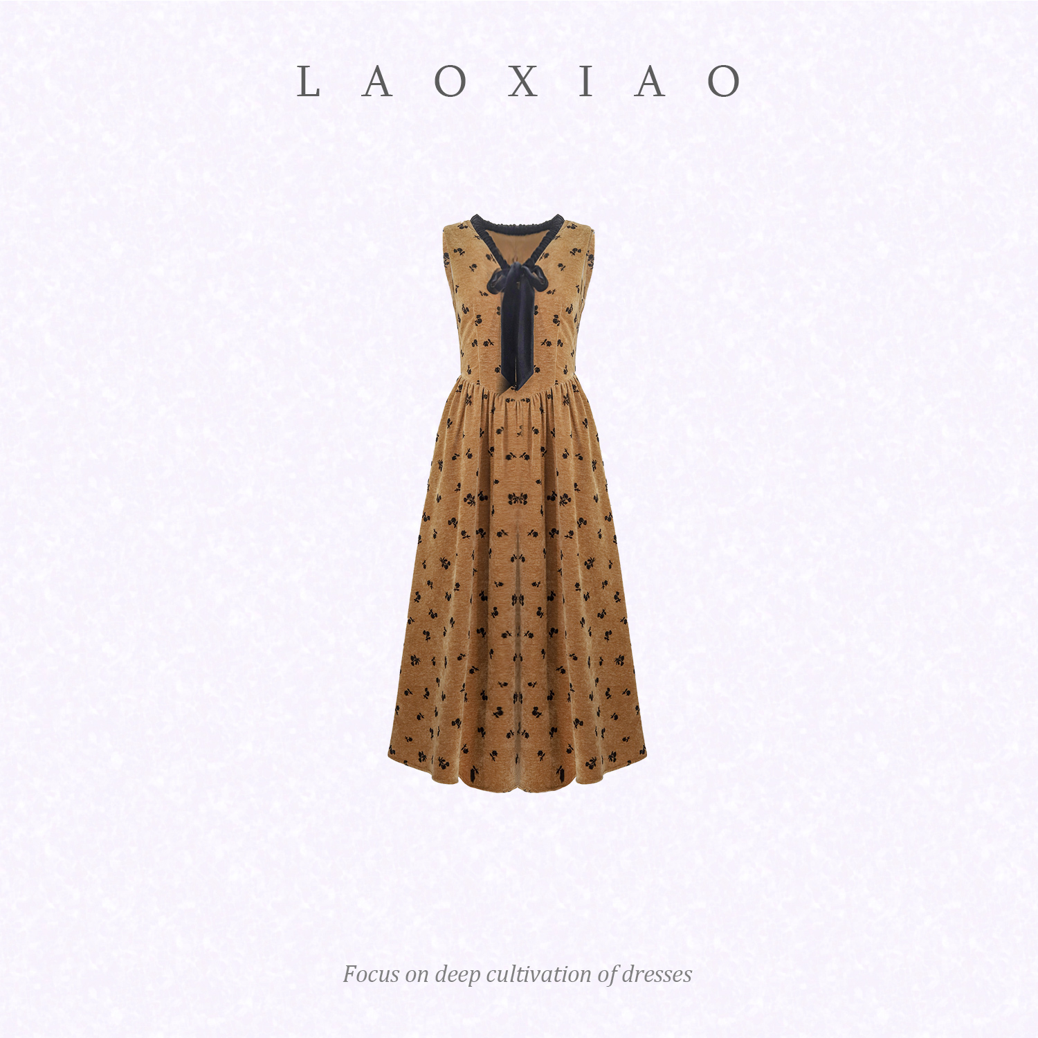 『鎏金岁月』法式原创轻奢小个子气质秋冬修身无袖连衣裙352