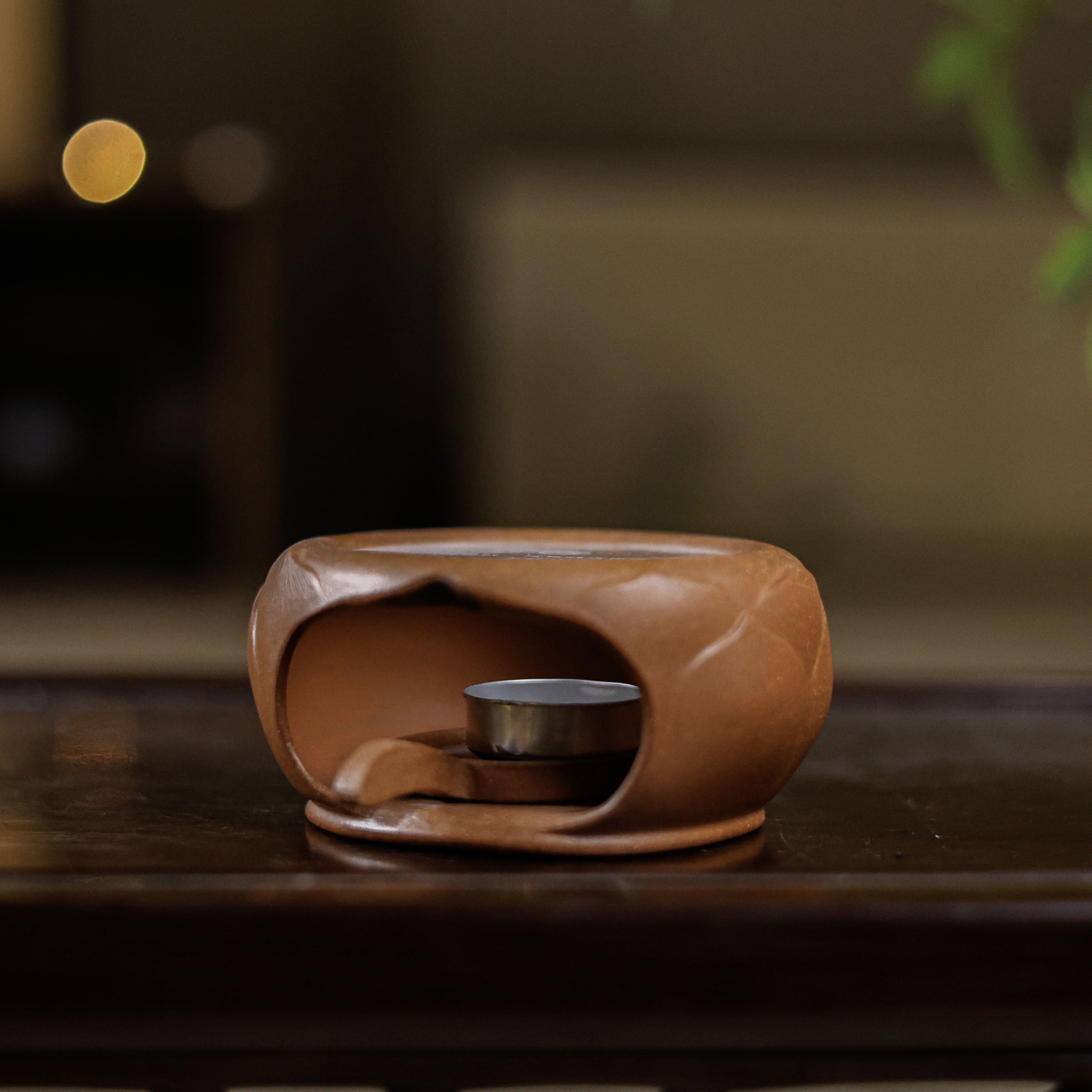 【悦生活】金降坡泥,梵莲-温茶炉-直径10口径8cm高5.5cm（窑云S0268）