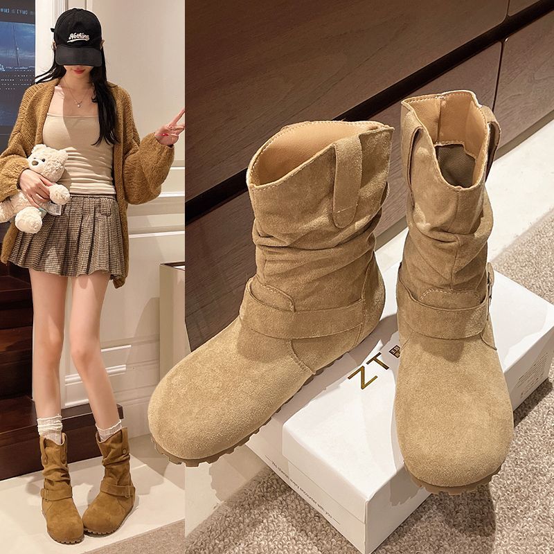 【品牌撤柜+运费险】复古内增高勃肯短靴女2025年新款秋季马丁靴百