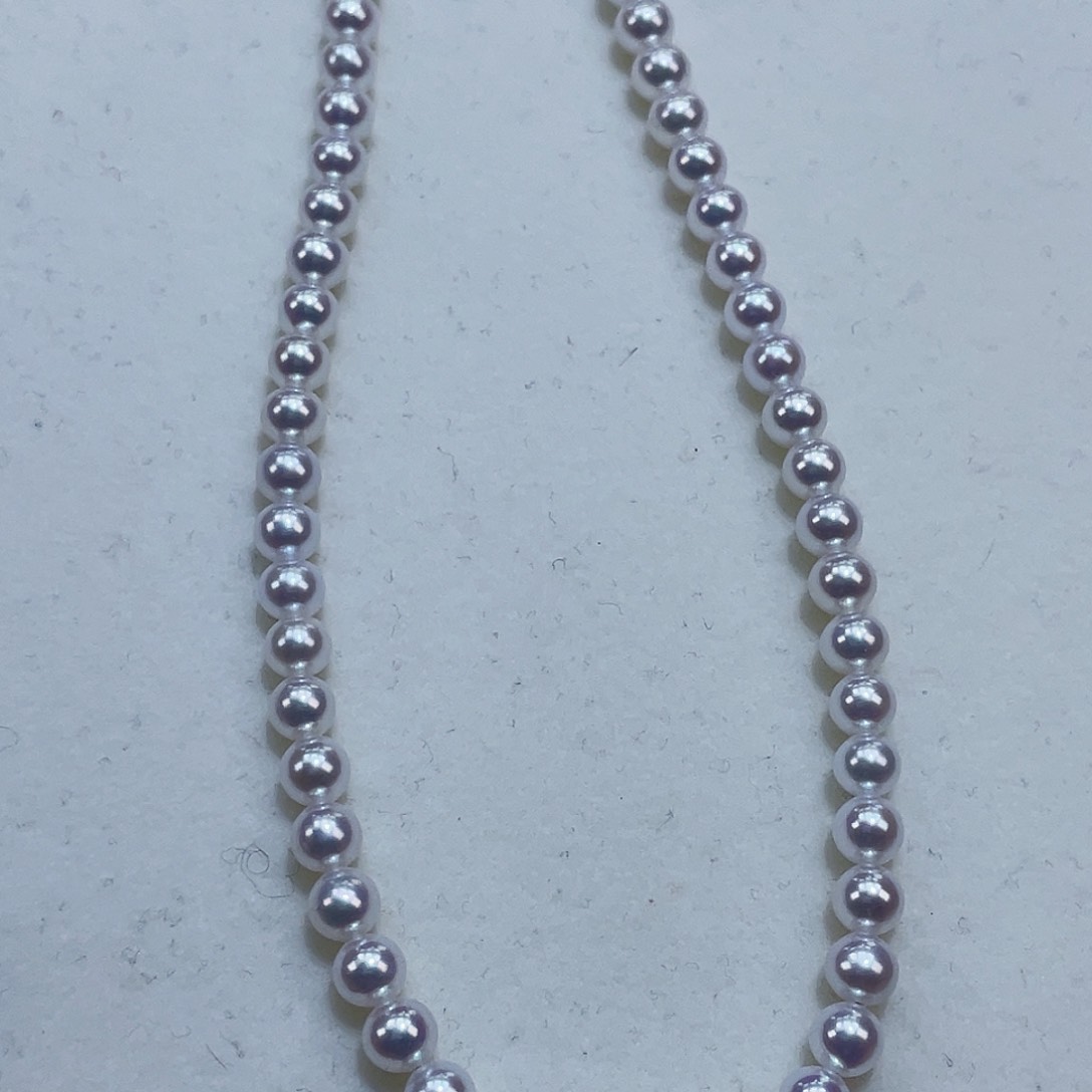 淡水珍珠颈饰银S925镶嵌4.5m极光灯泡光！