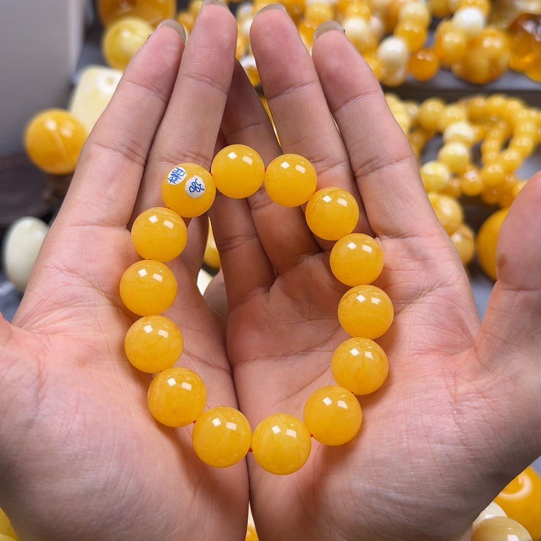 琥珀珠宝奇石未镶嵌同料16mm