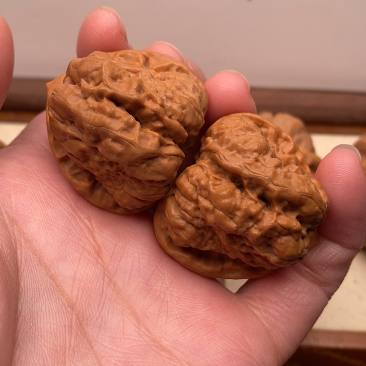 【闪购商品】把件文玩核桃深开三角蛙边36左右