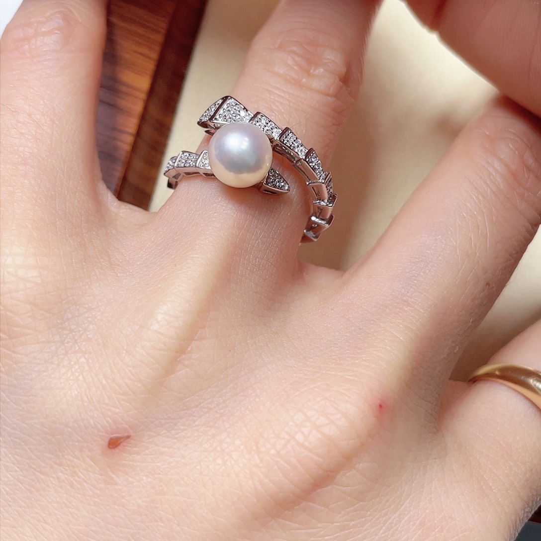 海水珍珠戒指银S925镶嵌