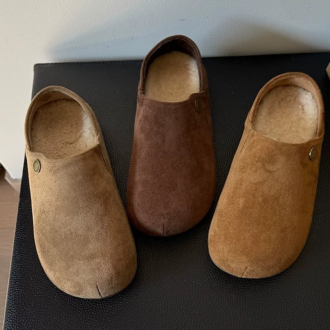 丑萌勃肯鞋女款秋季新款一脚蹬勃肯豆豆鞋D6222-23