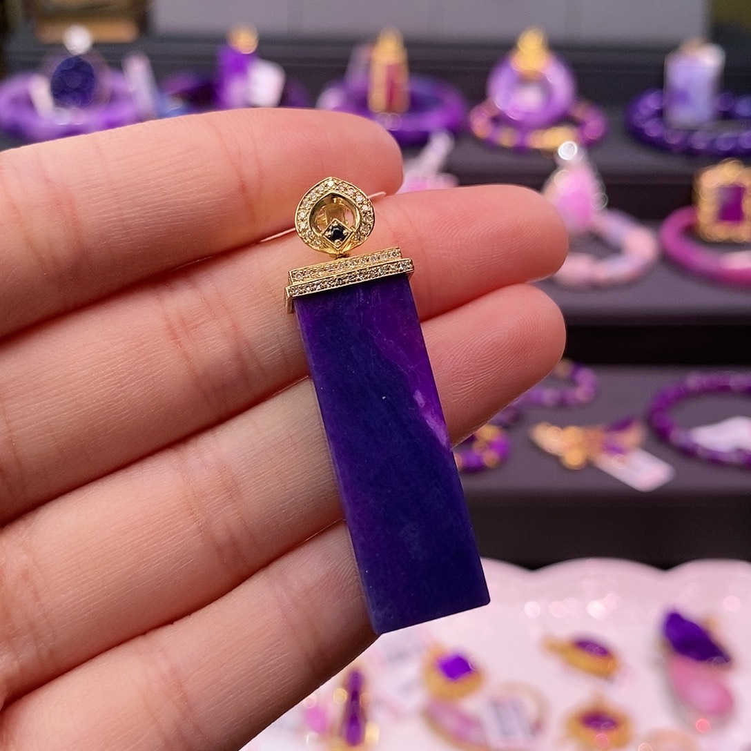 苏纪石（舒俱来）18K金镶嵌吊坠(不含链)