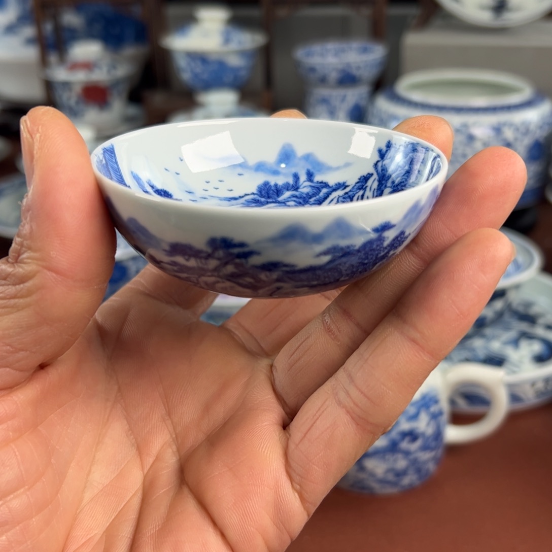 陶瓷茶具山水陶瓷水杯